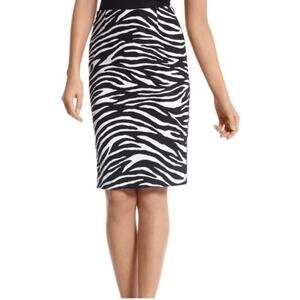 EUC White House Black Market Zebra Print Pencil Skirt Sz 14